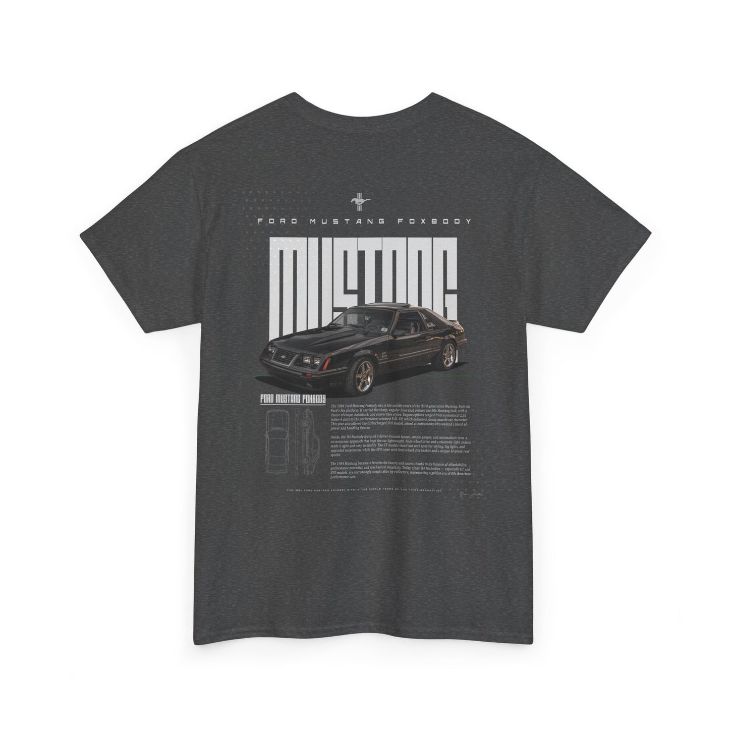 Original Foxbody Mustang Graphic T-Shirt - Gray